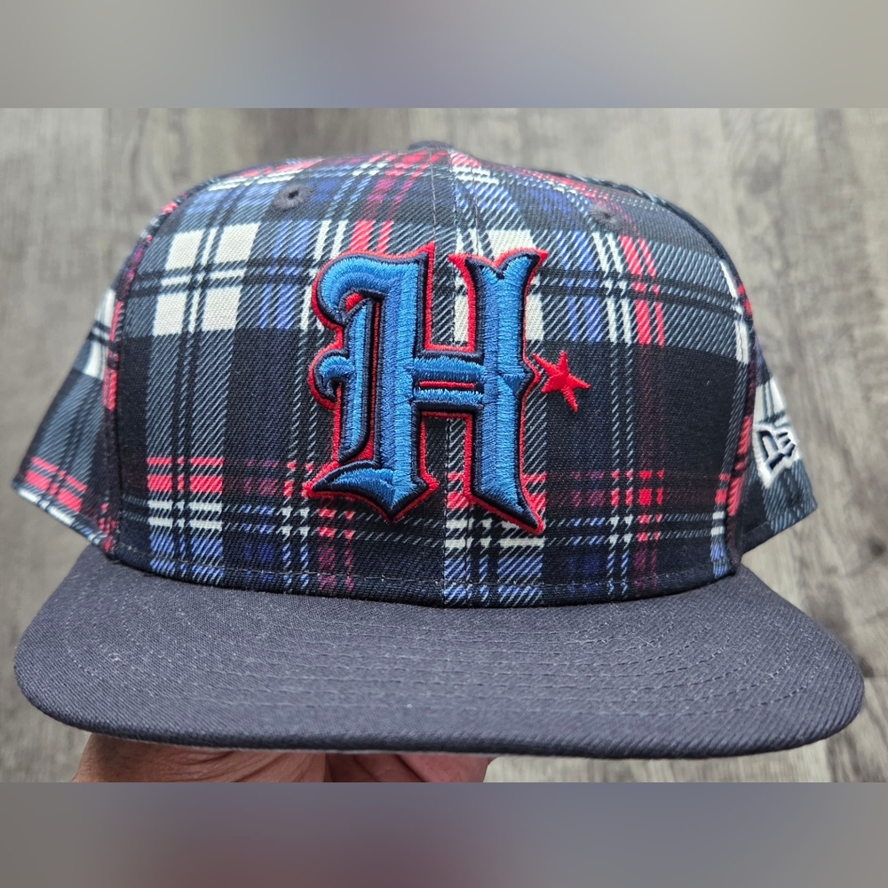 Houston Texans Plaid Baseball Cap with Embroidered H